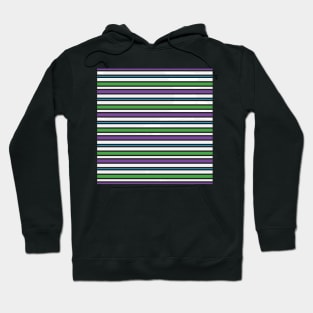 Purple Blue Green Black White stripes Hoodie